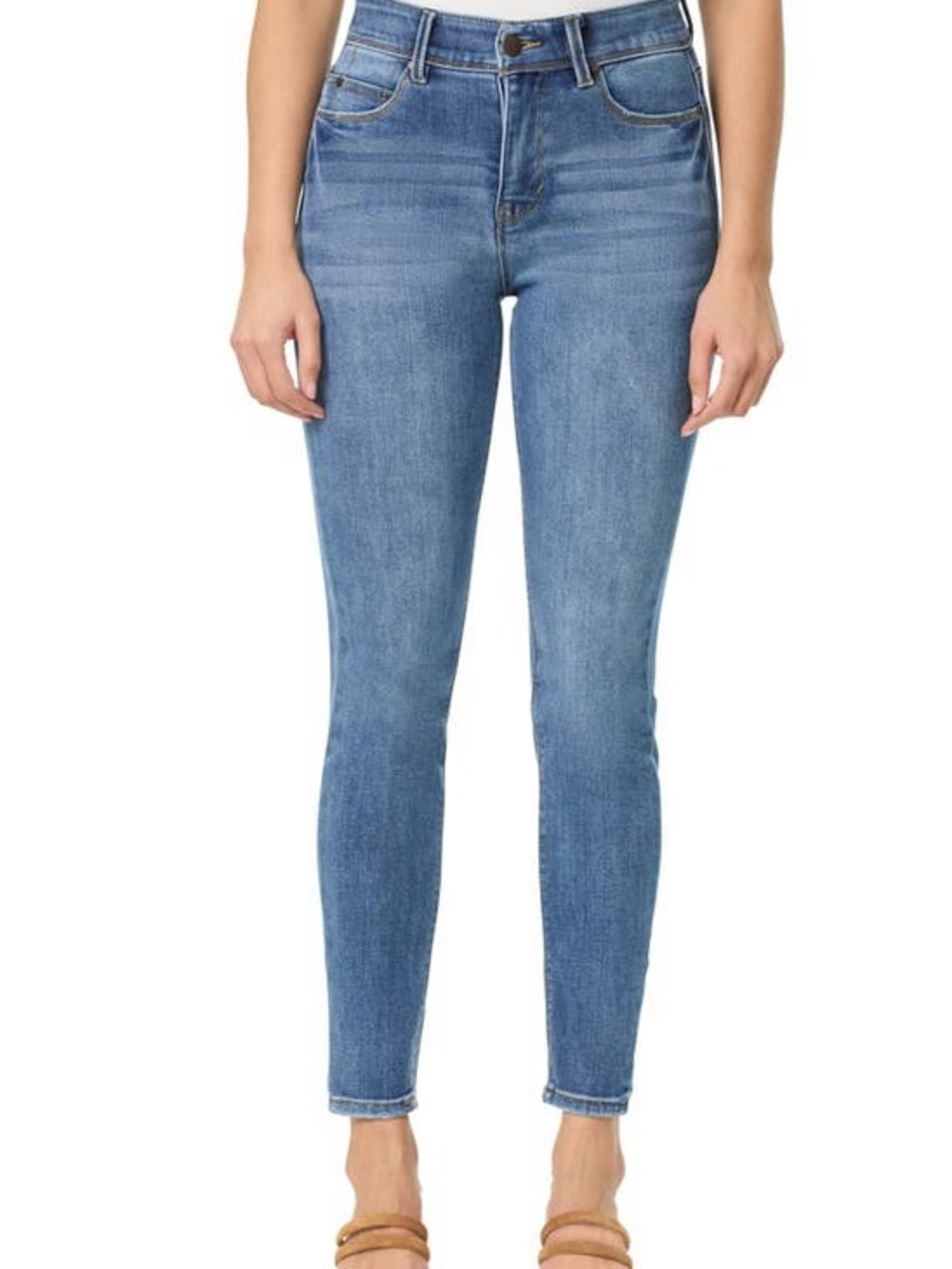 NWT Curve Appeal Slim High-Rise Skinny Jeans in Medium Blue, Size 25/0